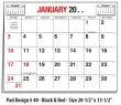 Red & Black pad style 40 for large full apron promo calendar item # TA-2978